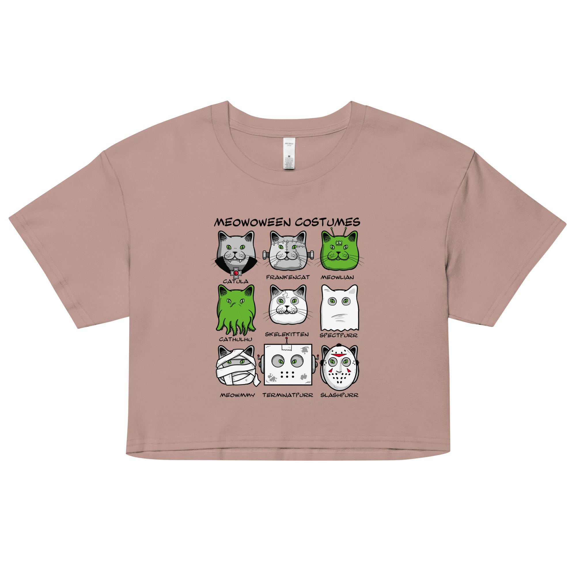 Meowoween Costumes Women's Crop Tee