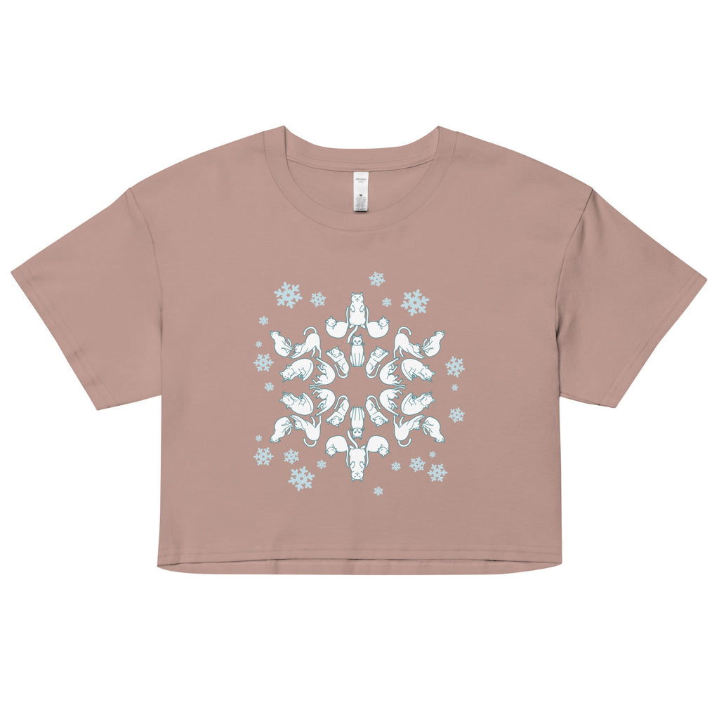 Cat Snowflake Women's Crop Tee