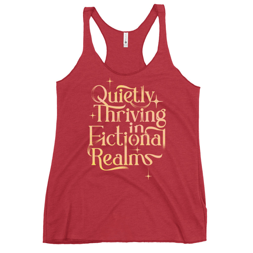 Quietly Thriving In Fictional Realms Women's Racerback Tank