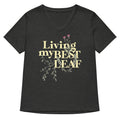 Living My Best Leaf Women's V-Neck Tee