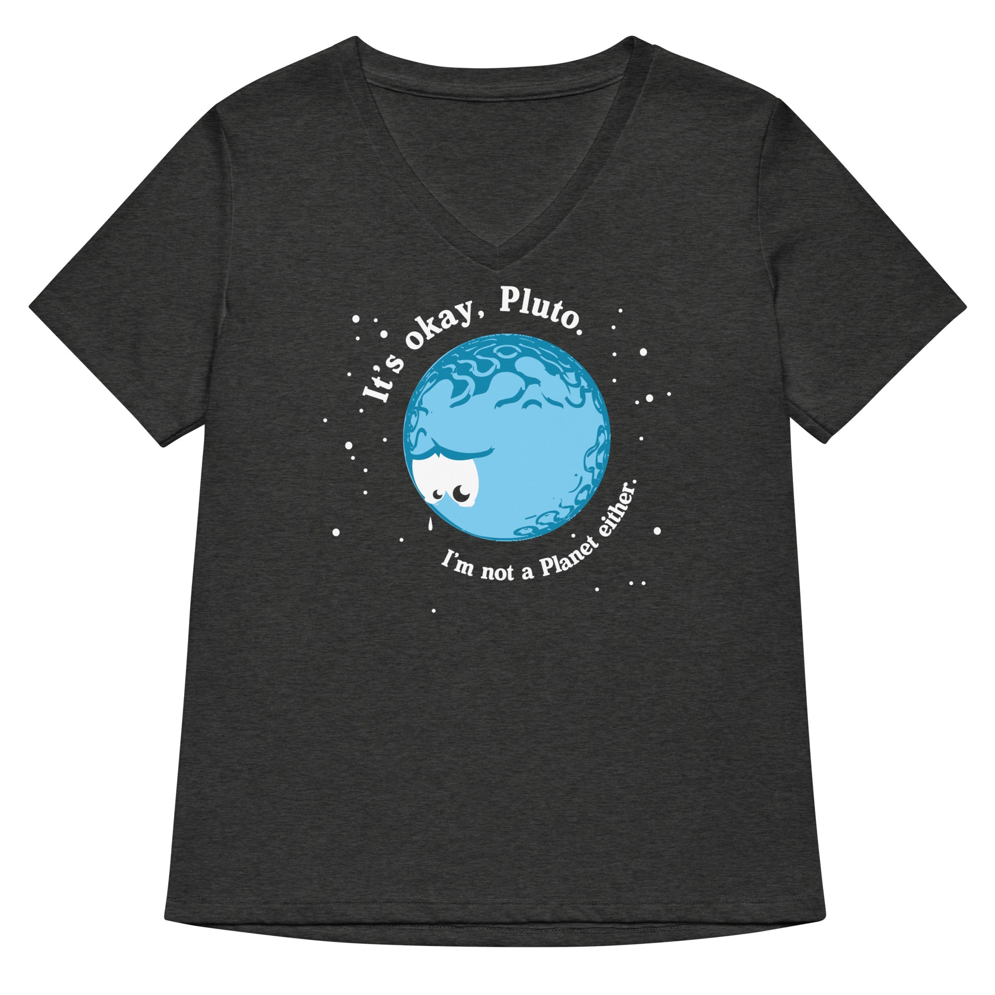 It's Okay Pluto Women's V-Neck Tee