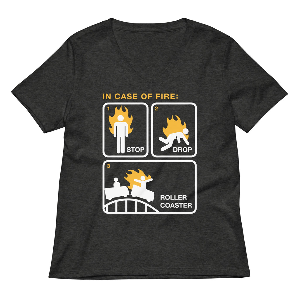 Stop Drop Roller Coaster Women's V-Neck Tee