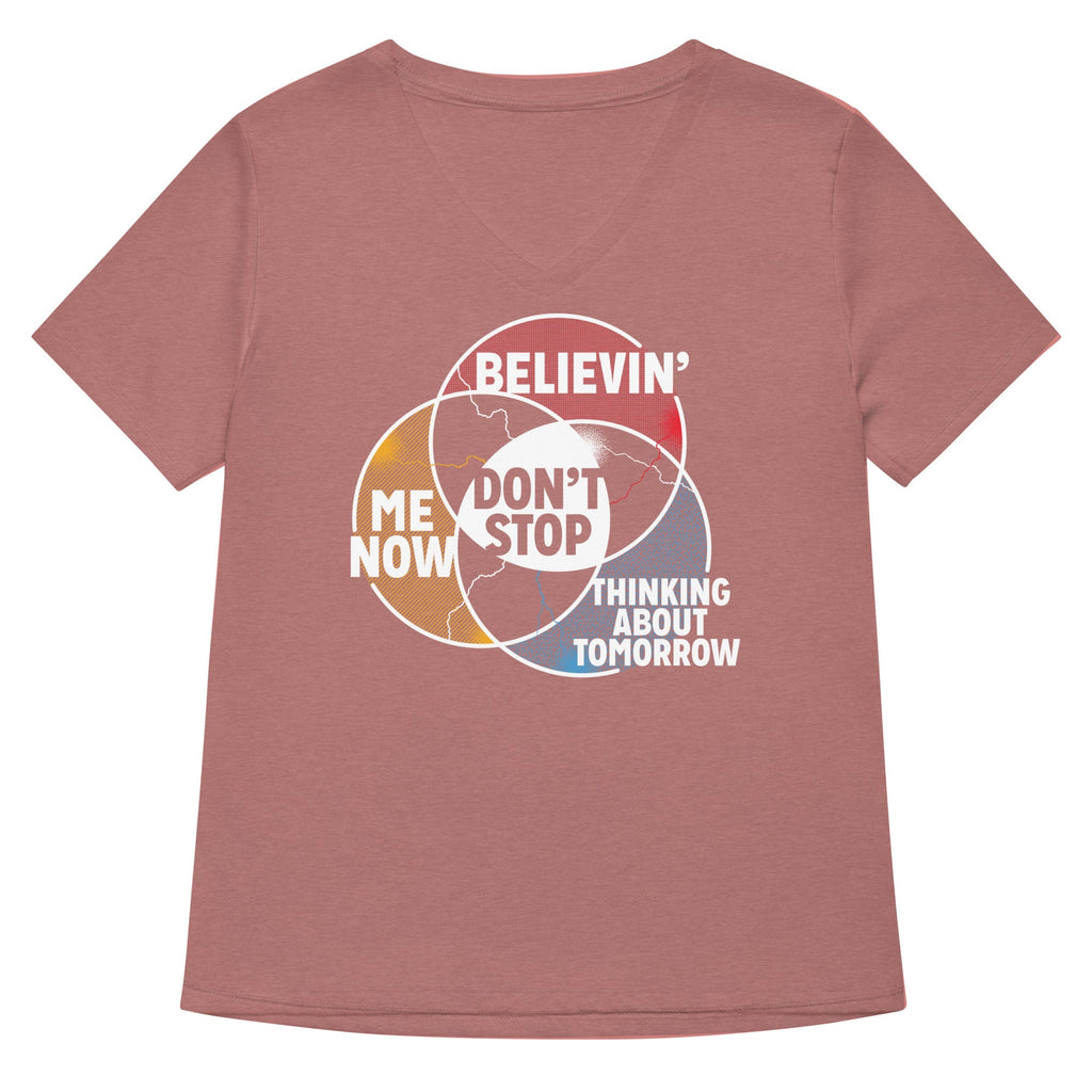 Don't Stop Venn Diagram Women's V-Neck Tee