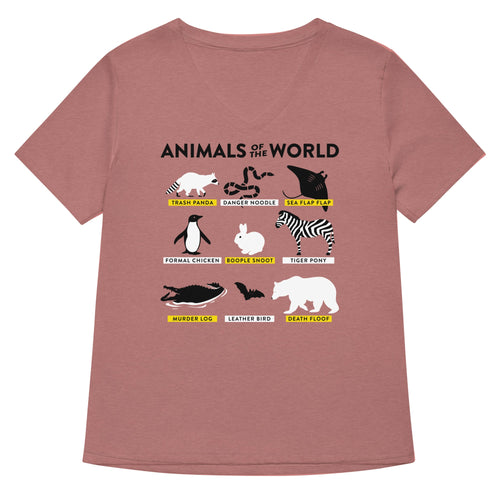 Animals Of The World Women's V-Neck Tee