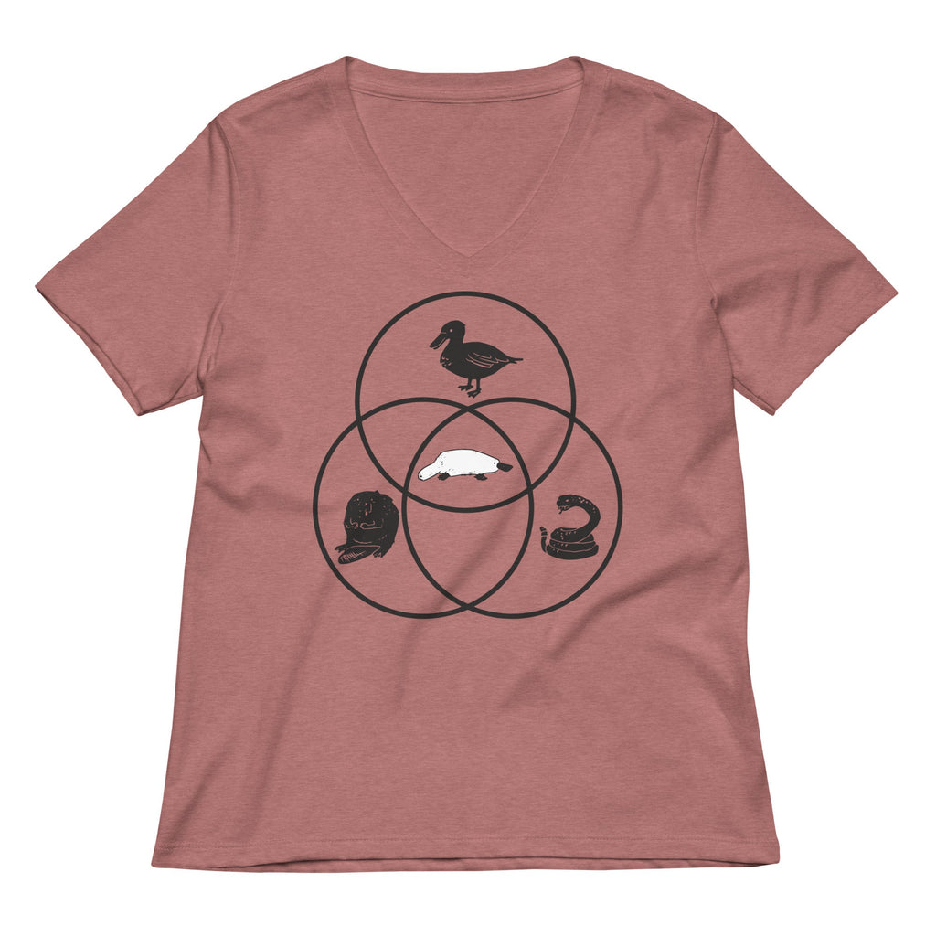 Platypus Venn Diagram Women's V-Neck Tee