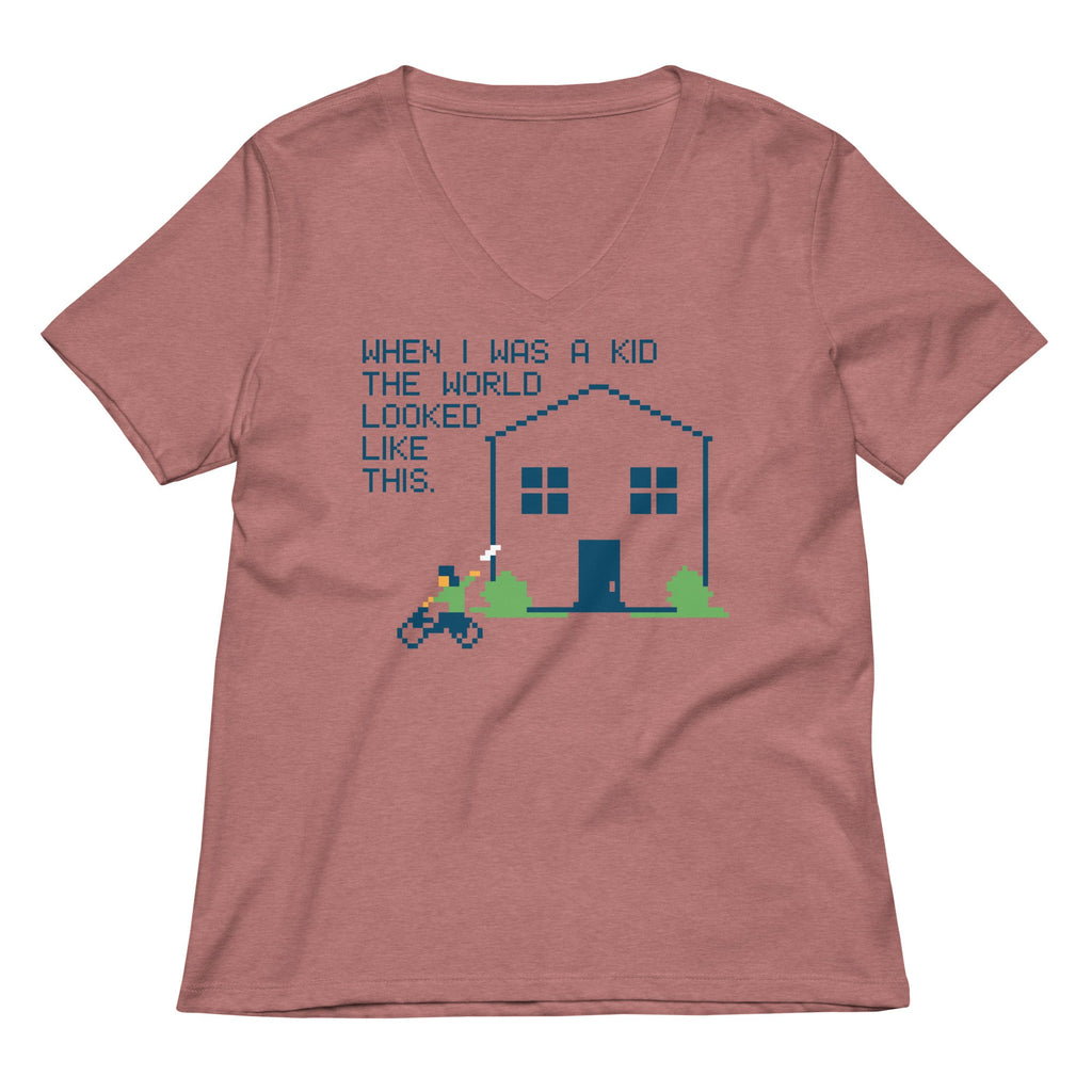 When I Was A Kid The World Women's V-Neck Tee