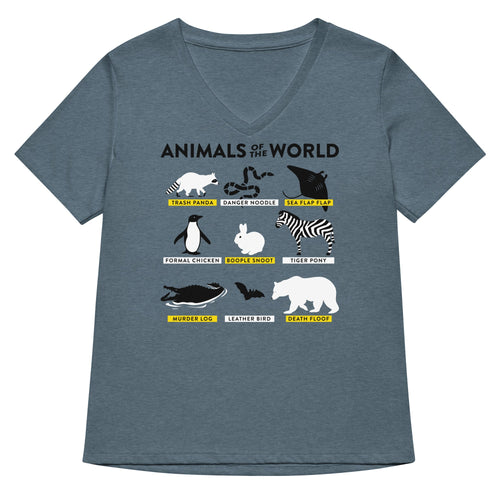 Animals Of The World Women's V-Neck Tee