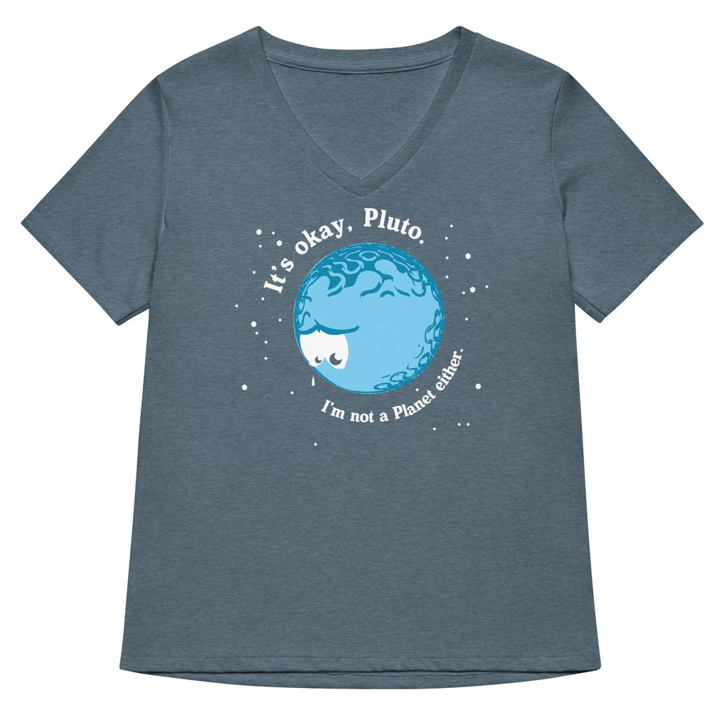 It's Okay Pluto Women's V-Neck Tee