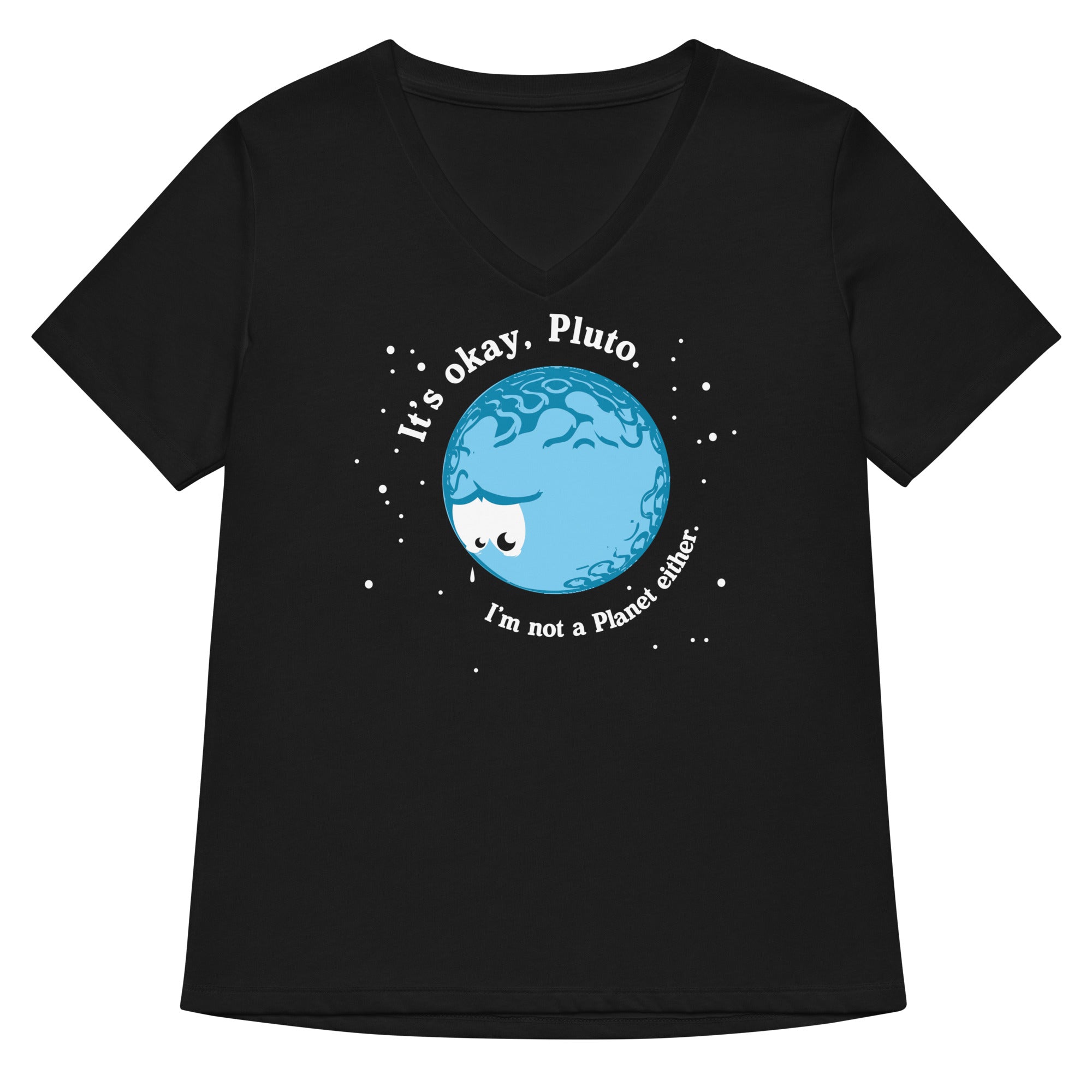 It's Okay Pluto Women's V-Neck Tee
