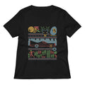 Bat Christmas Sweater Women's V-Neck Tee