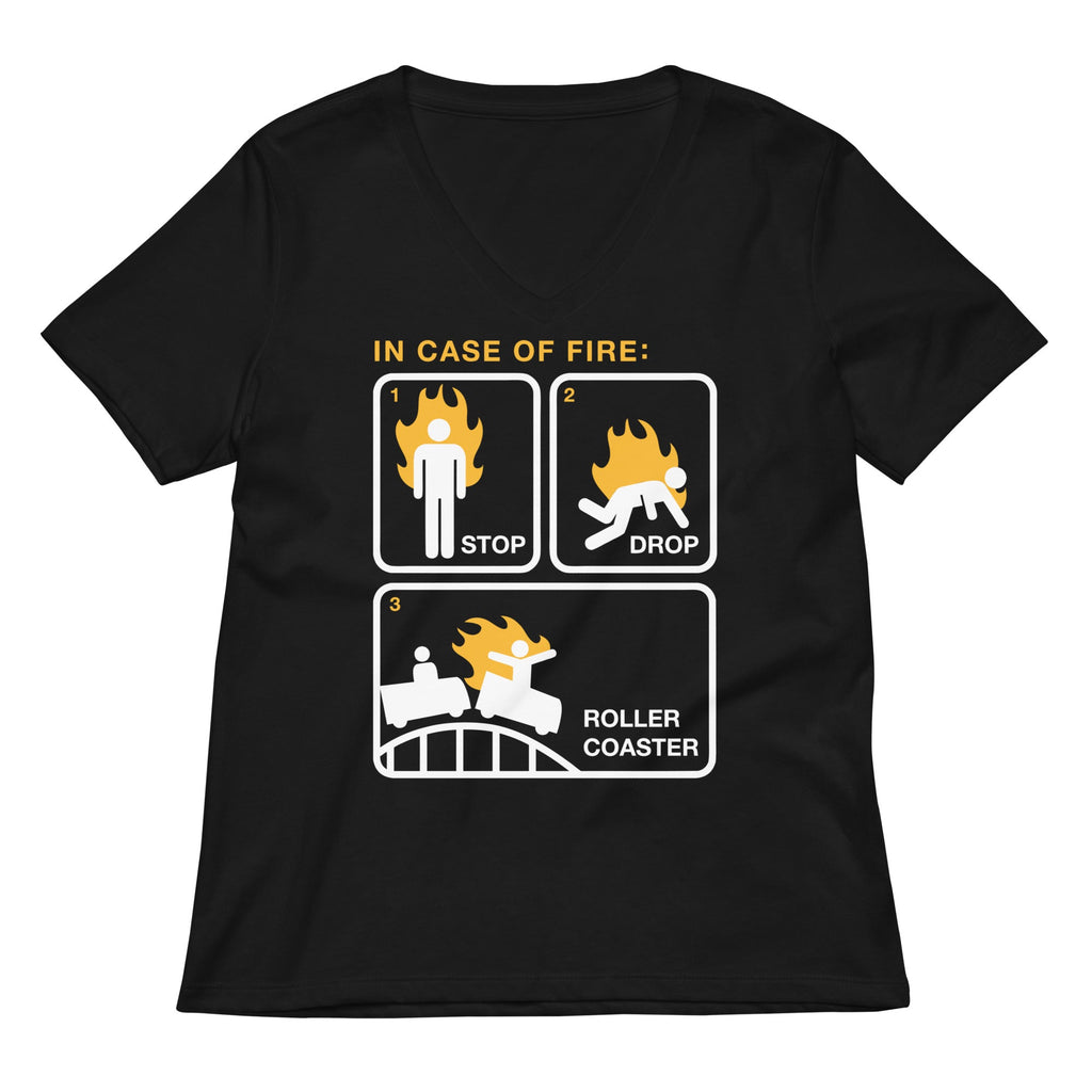 Stop Drop Roller Coaster Women's V-Neck Tee