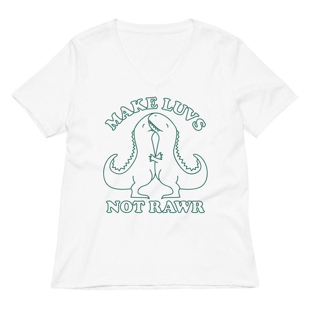 Make Luvs Not Rawr Women's V-Neck Tee