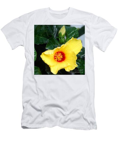 Yellow Hibiscus With A Red Heart Vision # 2 T-Shirt