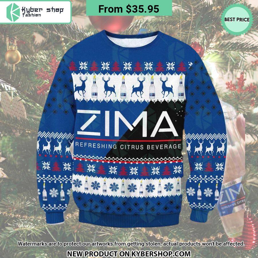 Zima Beverage Christmas Sweater