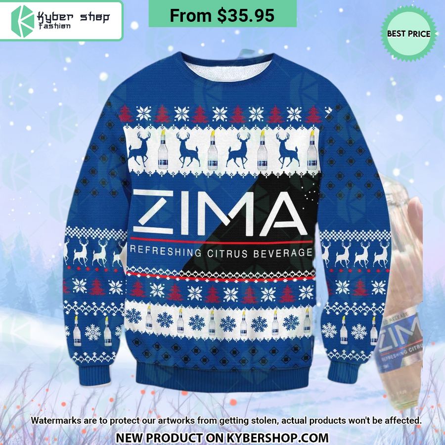 Zima Beverage Christmas Sweater