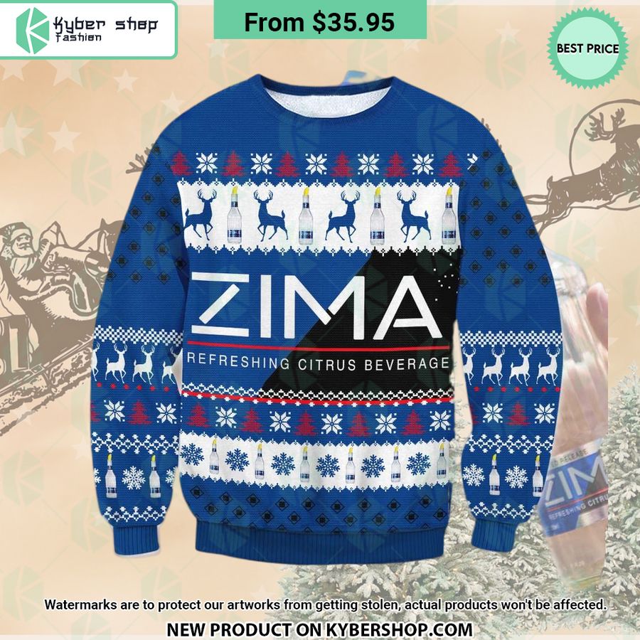 Zima Beverage Christmas Sweater