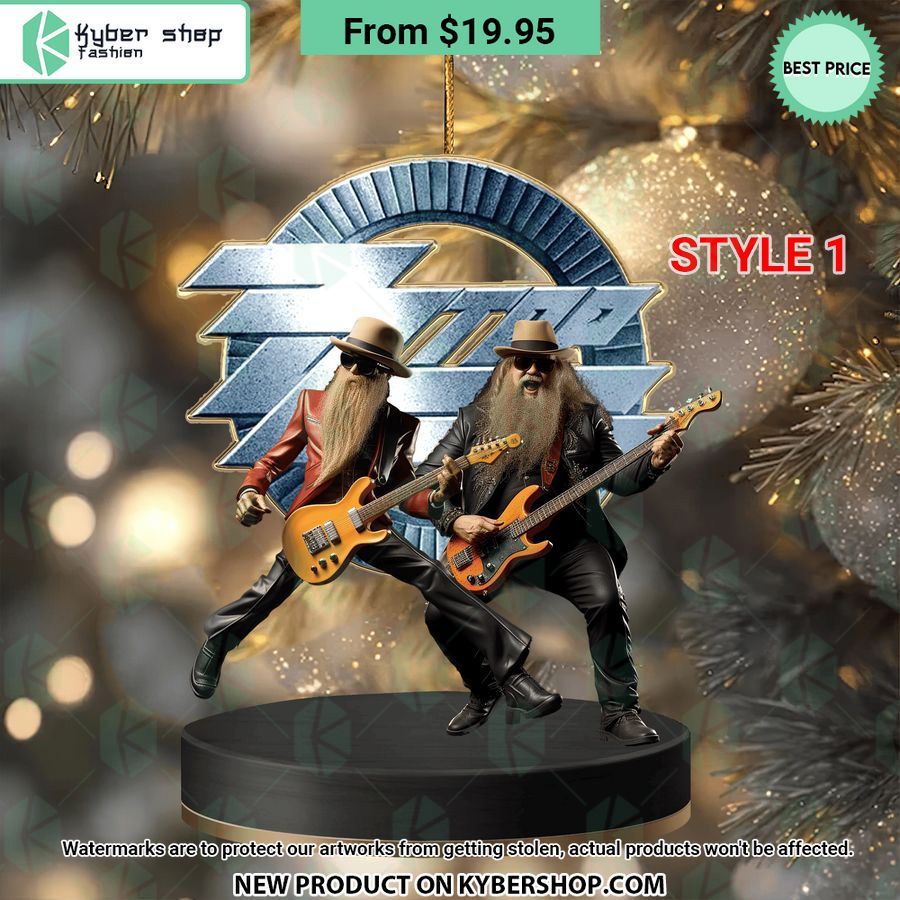 ZZ Top Band Christmas Ornament