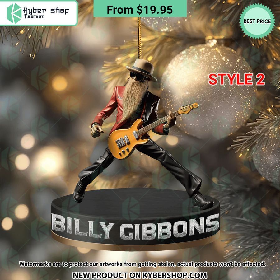 ZZ Top Band Christmas Ornament